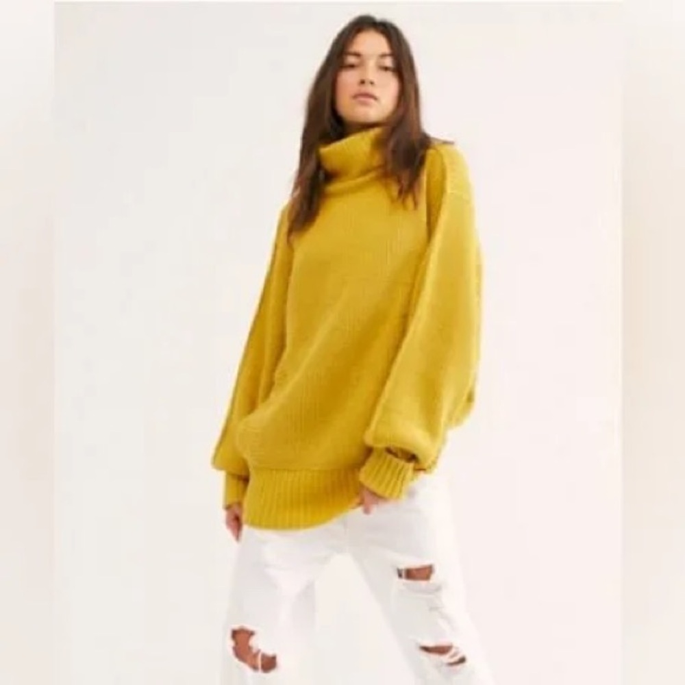 Free People Cocoa Oversized Tunic Cowl Neck‎ Sweater size XS